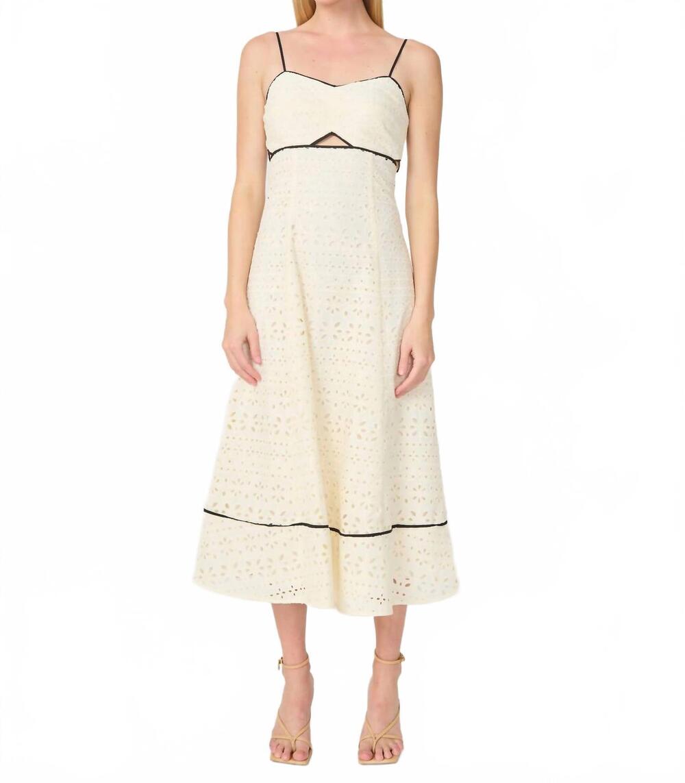 NEW GILNER FARRAR patricia midi dress in light khaki